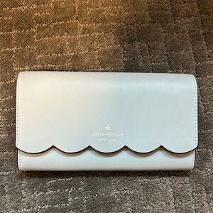 Kate Spade Light Blue Scalloped Edge Wallet